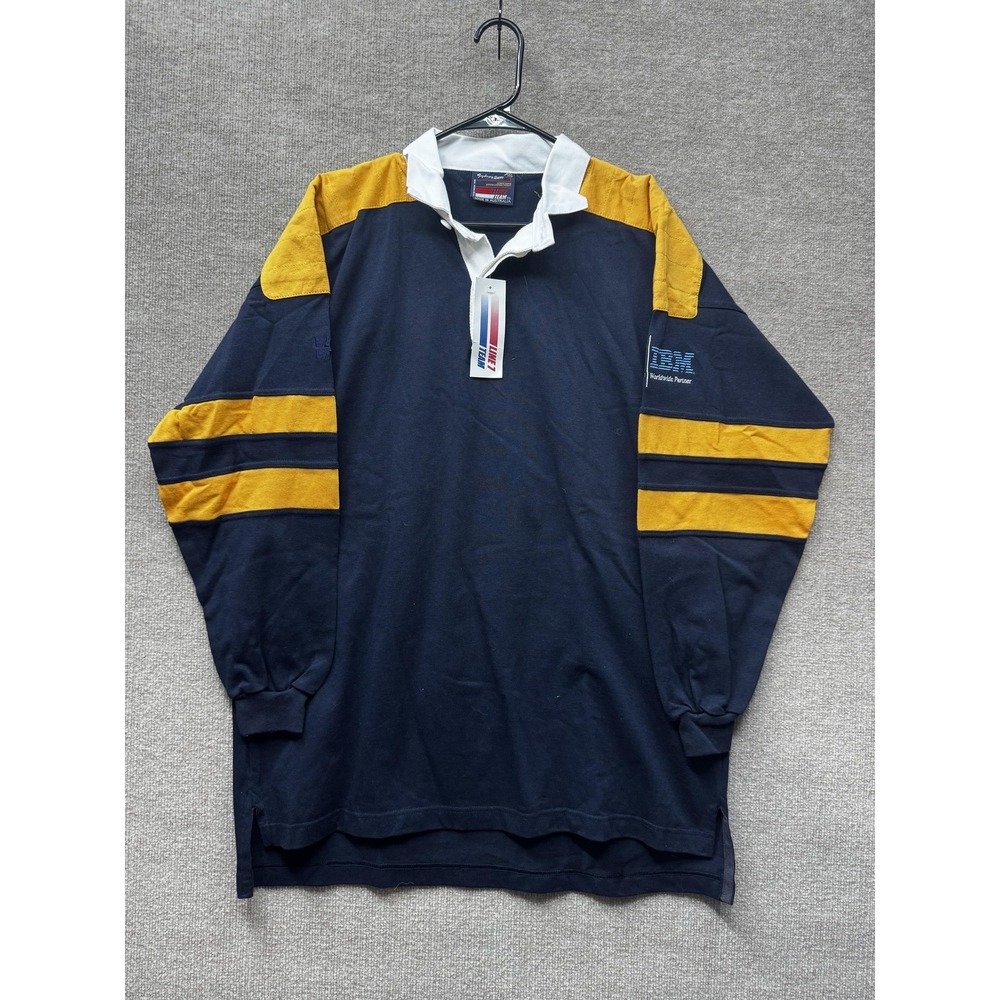 Line 7 Sydney 2000 Olympics IBM Rugby Shirt Mens 2XL Navy Yellow Vintage New